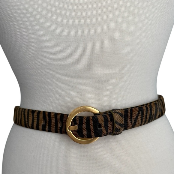 Donna Katz Vintage Tiger Stripes Leather Belt Sise Small - Picture 6 of 6